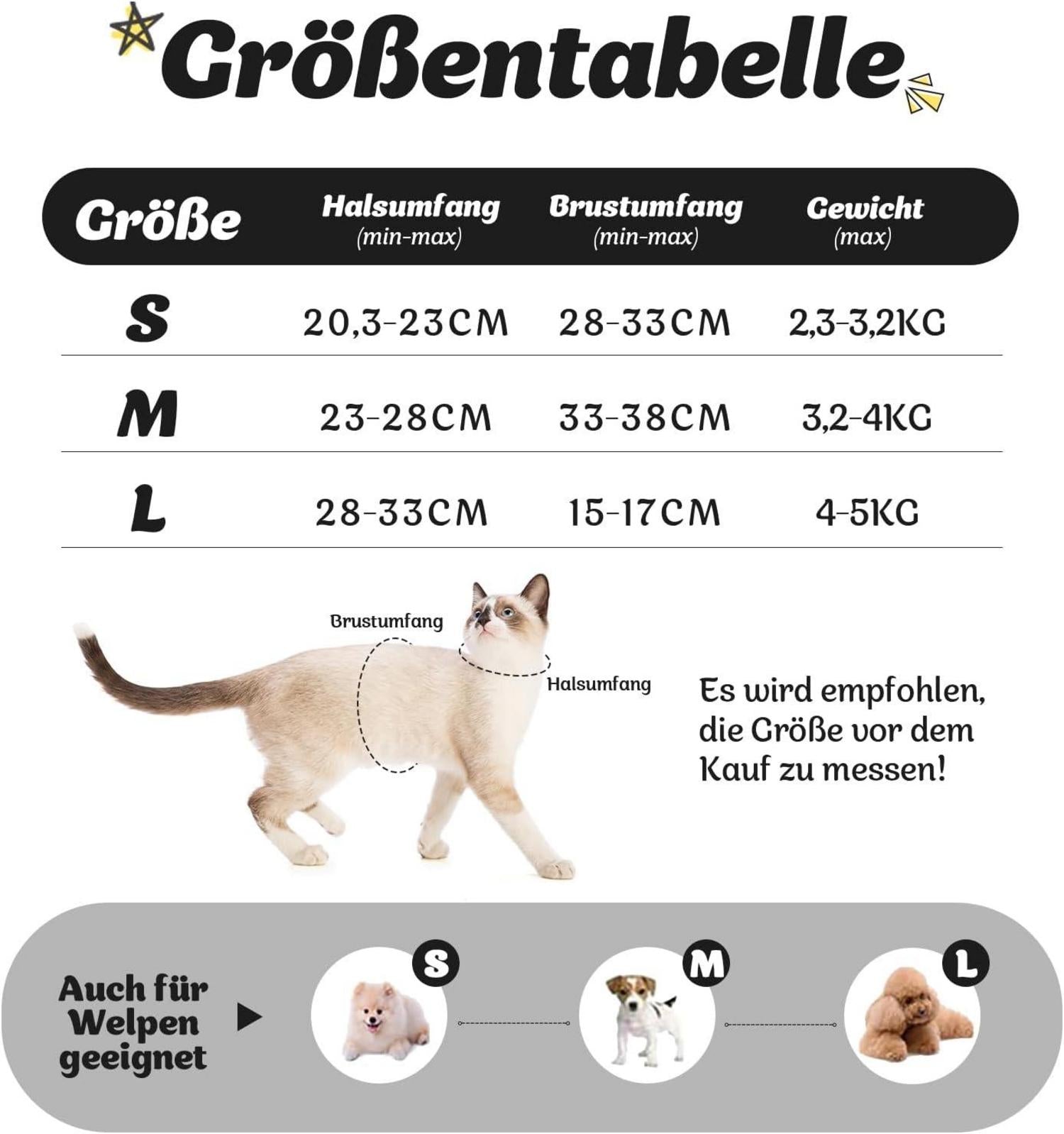 Katzengeschirr Supet Weich Welpengeschirr Leine Weste für Katzen Hunde