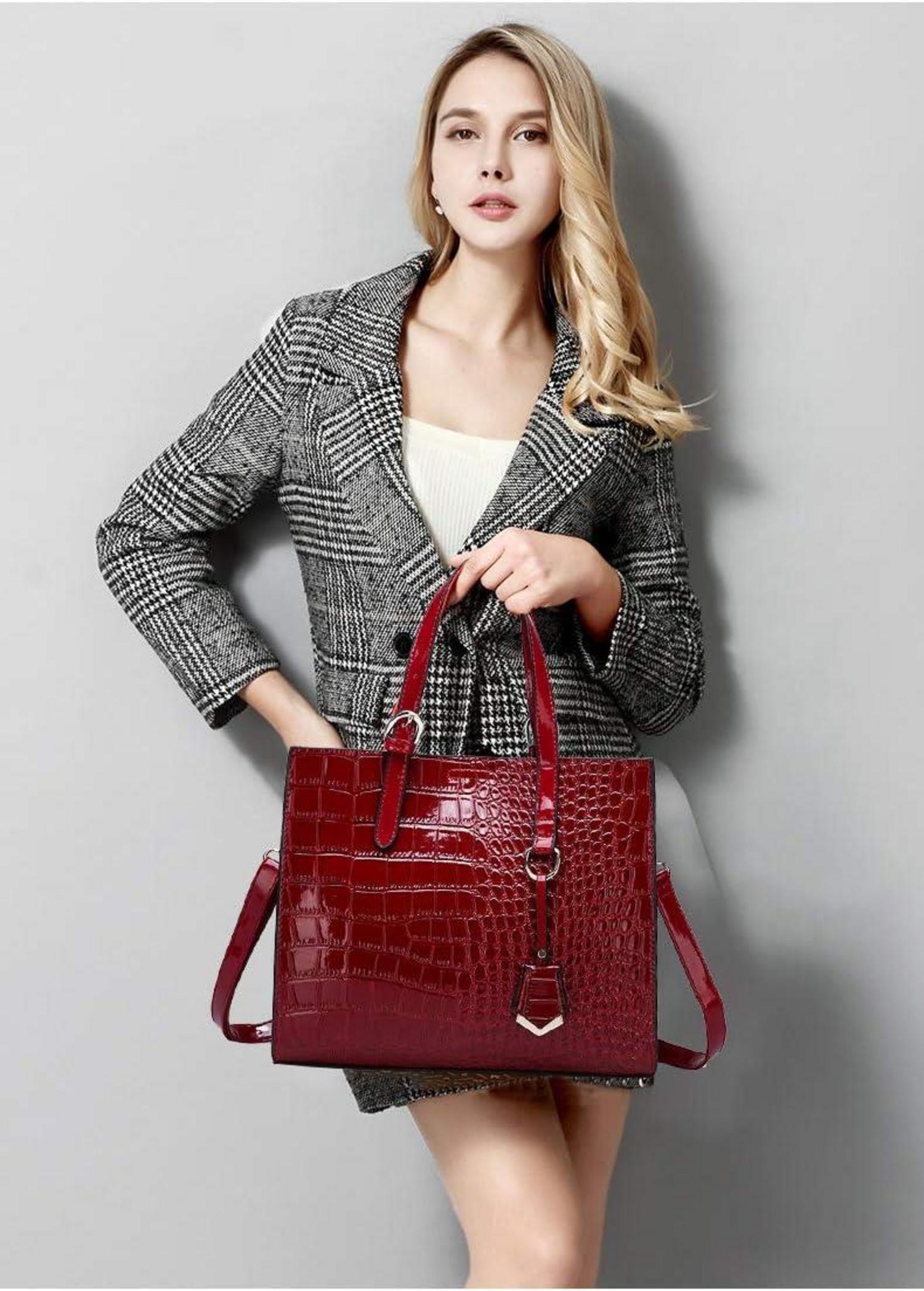Damen PU Leder Handtaschen Set mit