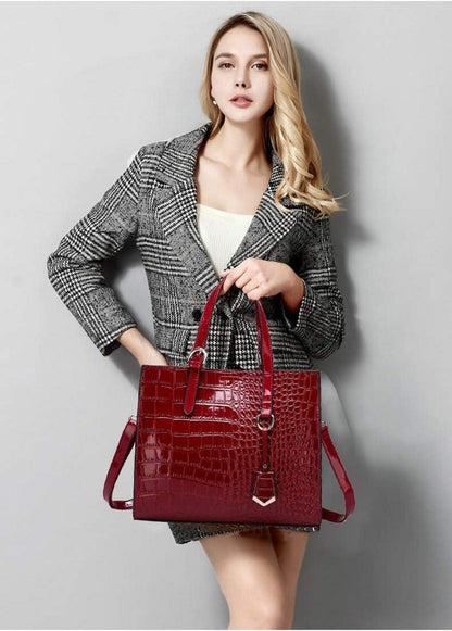 Damen PU Leder Handtaschen Set mit