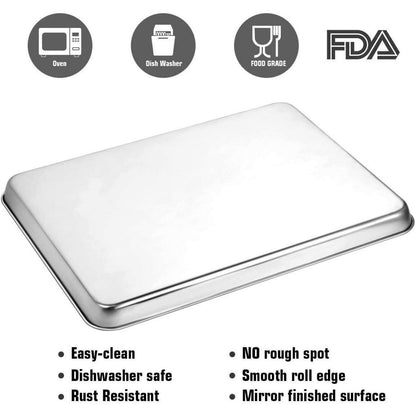 Edelstahl Backblech Set 2er Pack – 50,8 x 35,6 cm