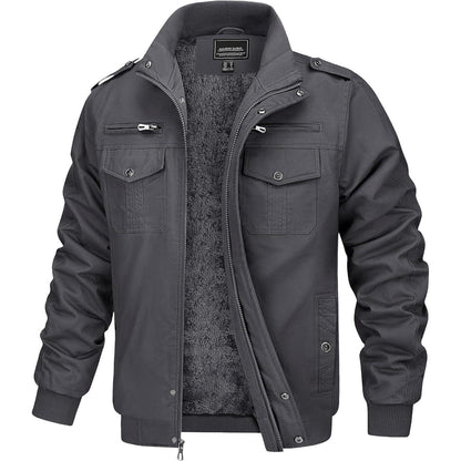 Herren Fleecejacke Winterjacke Grau – Warm & Funktional 3XL