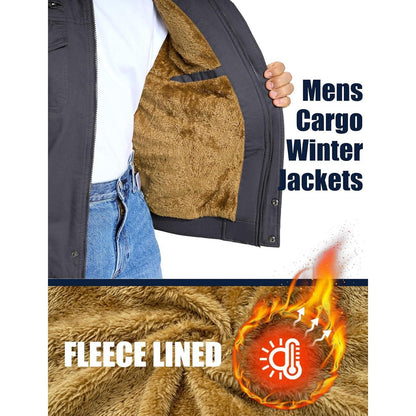 Herren Fleecejacke Winterjacke Grau – Warm & Funktional 3XL