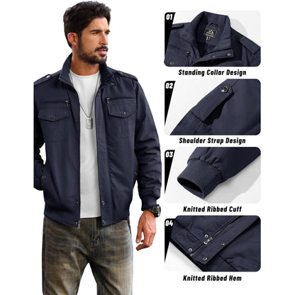Herren Fleecejacke Winterjacke Warm & Funktional Dunkelblau XL