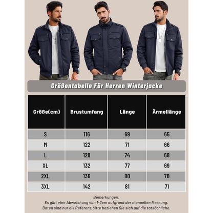 Herren Fleecejacke Winterjacke Warm & Funktional Dunkelblau XL