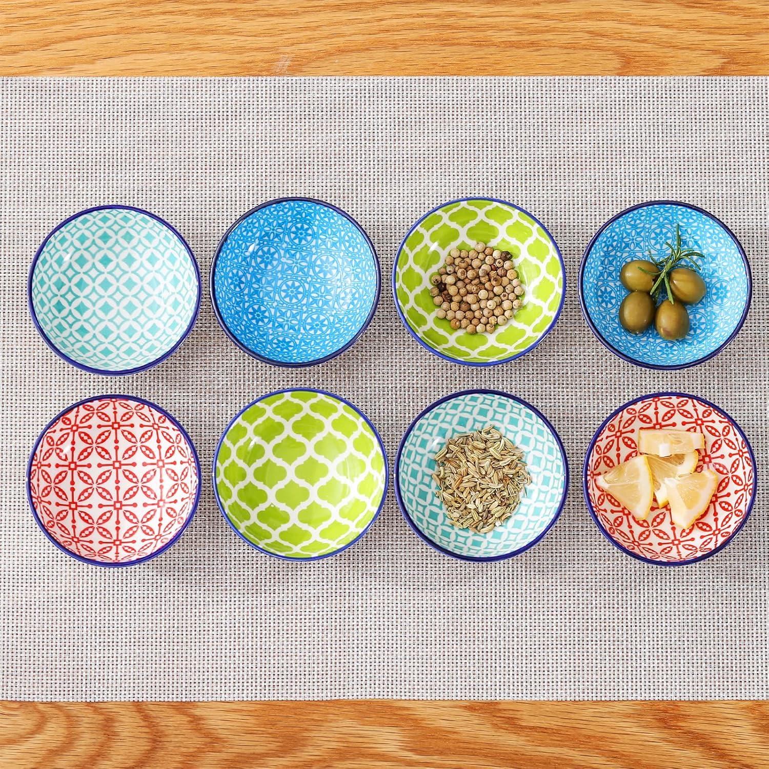 8-tlg vancasso Porzellan Dipschälchen Set 8,2 cm bunt Snackschalen