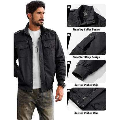 Herren Fleecejacke Winterjacke Warm & Funktional – Schwarz XXL