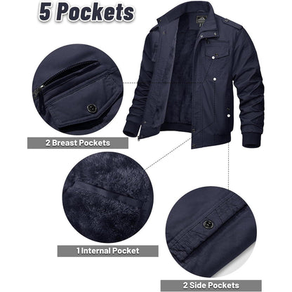 Herren Fleecejacke Winterjacke Warm & Funktional Dunkelblau XXL