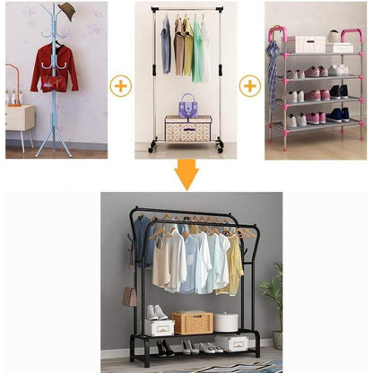 Kleiderständer Doppelruten Schlafzimmer Doppelschicht