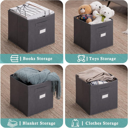 Aufbewahrungsbox 27x27x28 Stoffboxen 6er Pack mit Etikettenhaltern