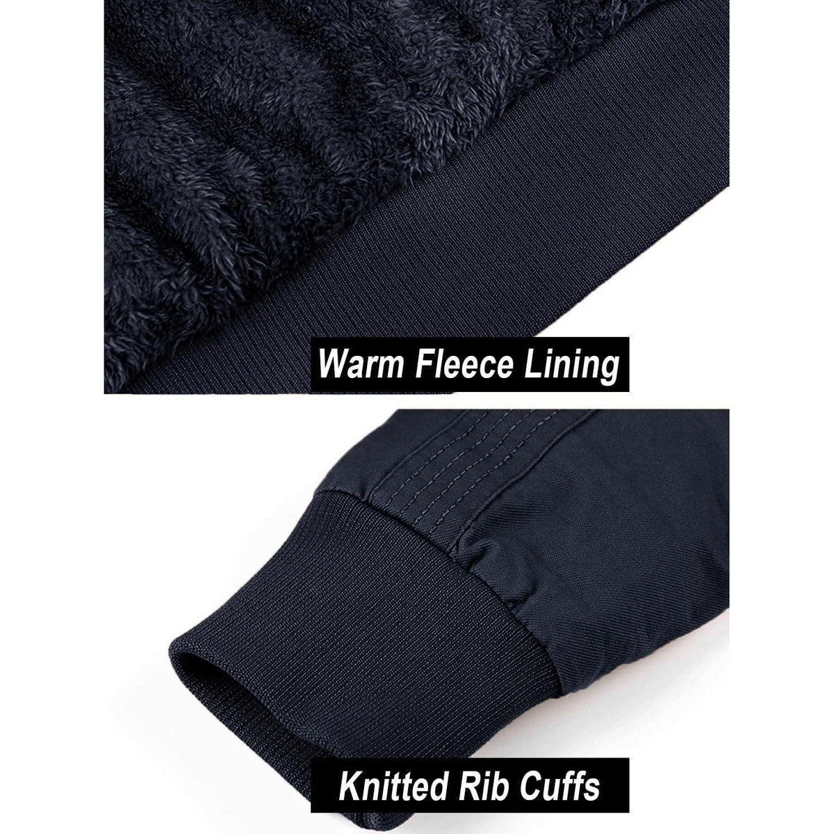 Herren Winterjacke warm gefüttert mit Taschen Dunkelblau S