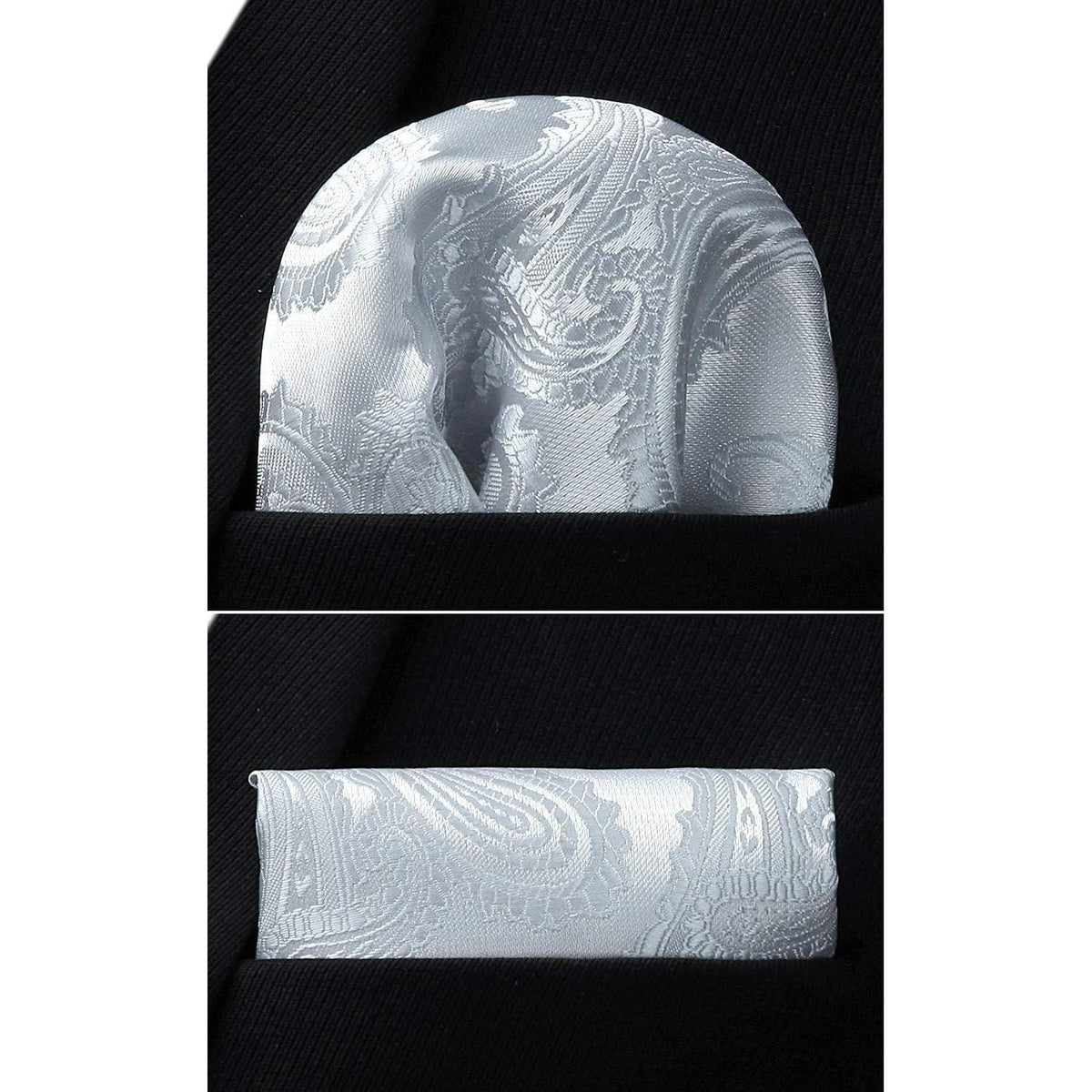 Herren Krawatten Set mit Einstecktuch Paisley Einfarbig