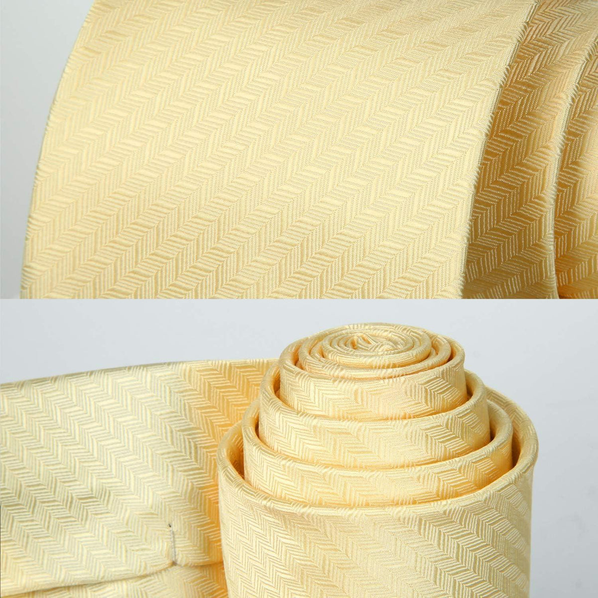 Krawatten-Set Herren: Kariert mit Einstecktuch Beige