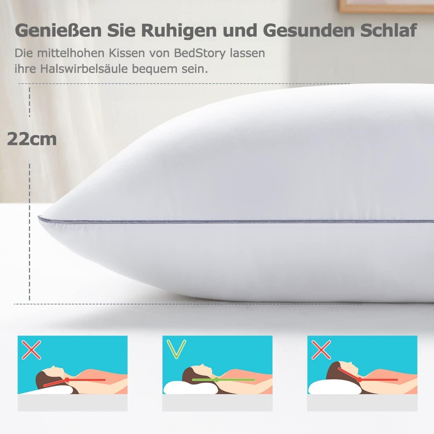 Kopfkissen 80x80 2er Set Anpassbare Faserfüllung 1500g x 2