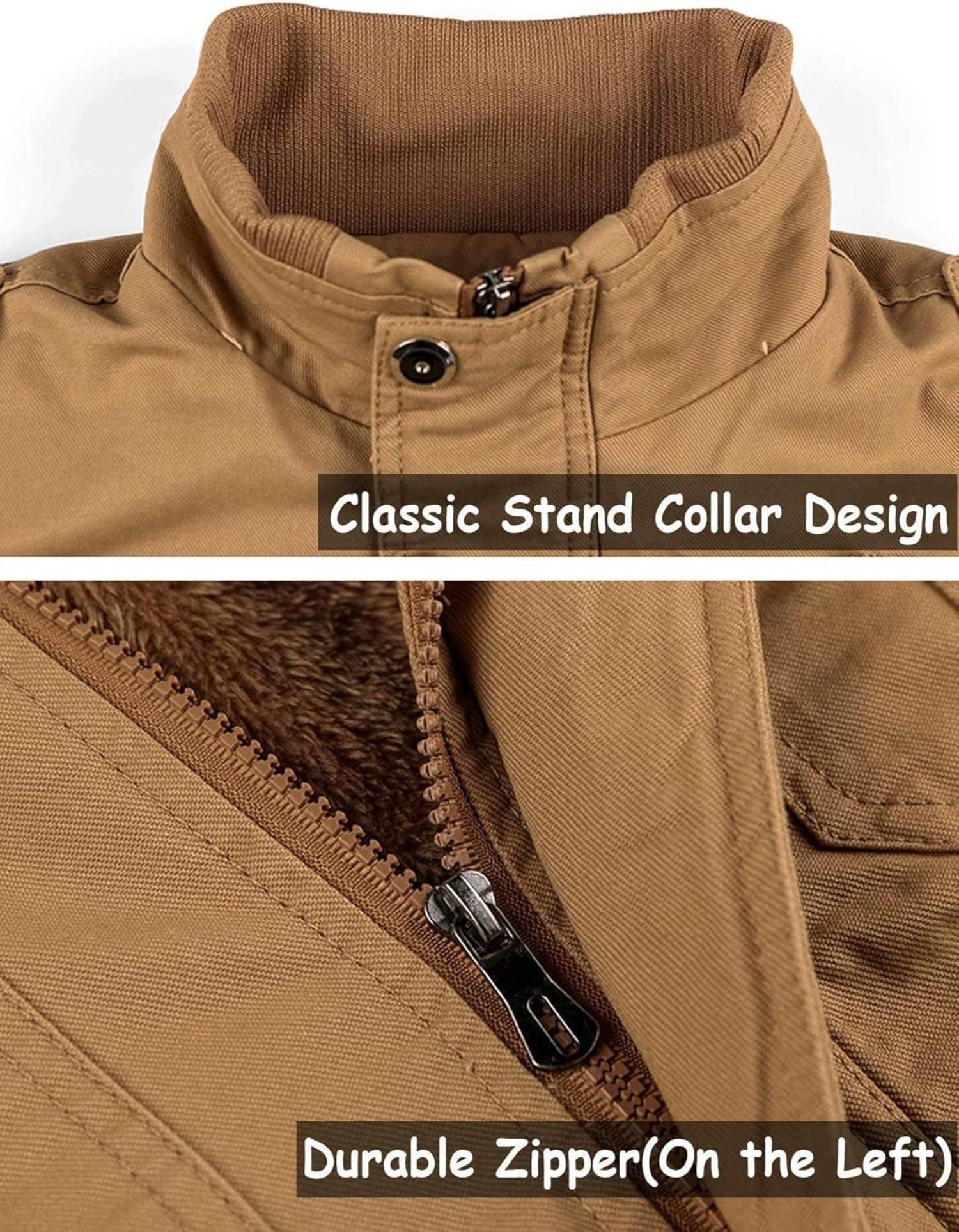 Herren Winterparka Warm Gefüttert Militär Jacke mit Mehrfachtaschen XL Schwarz