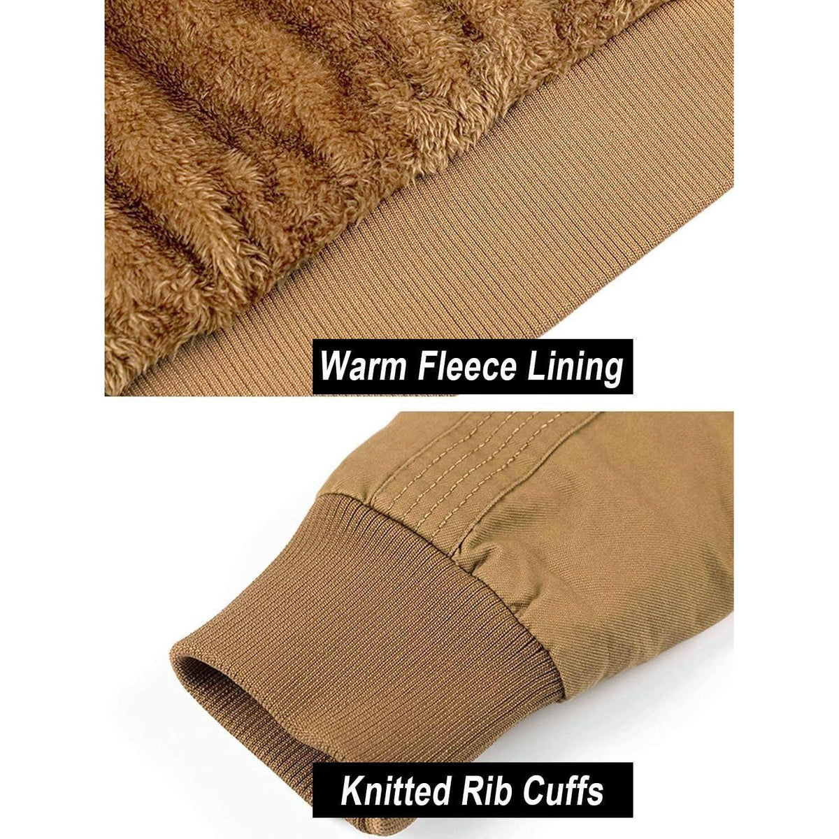 Herren Winterjacke warm gefüttert mit vielen Taschen Khaki M