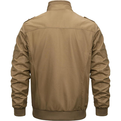 Herren Winterjacke Warm Gefüttert Fleecejacke Cargo Jacke Khaki