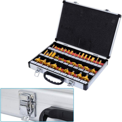 Fräser-Set Hartmetall 35-teilig 6.35mm Schaft für Holzbearbeitung