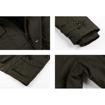 Herren Winterparka Fleecegefüttert Dunkeloliv