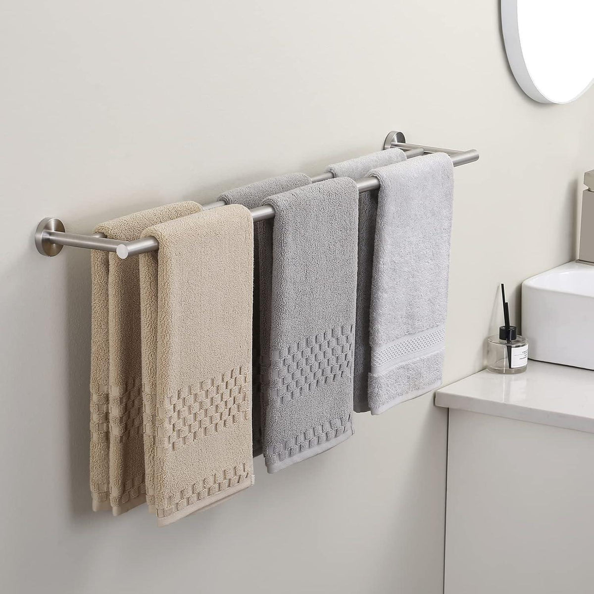 Doppelter Handtuchhalter Edelstahl gebürstet 90 cm