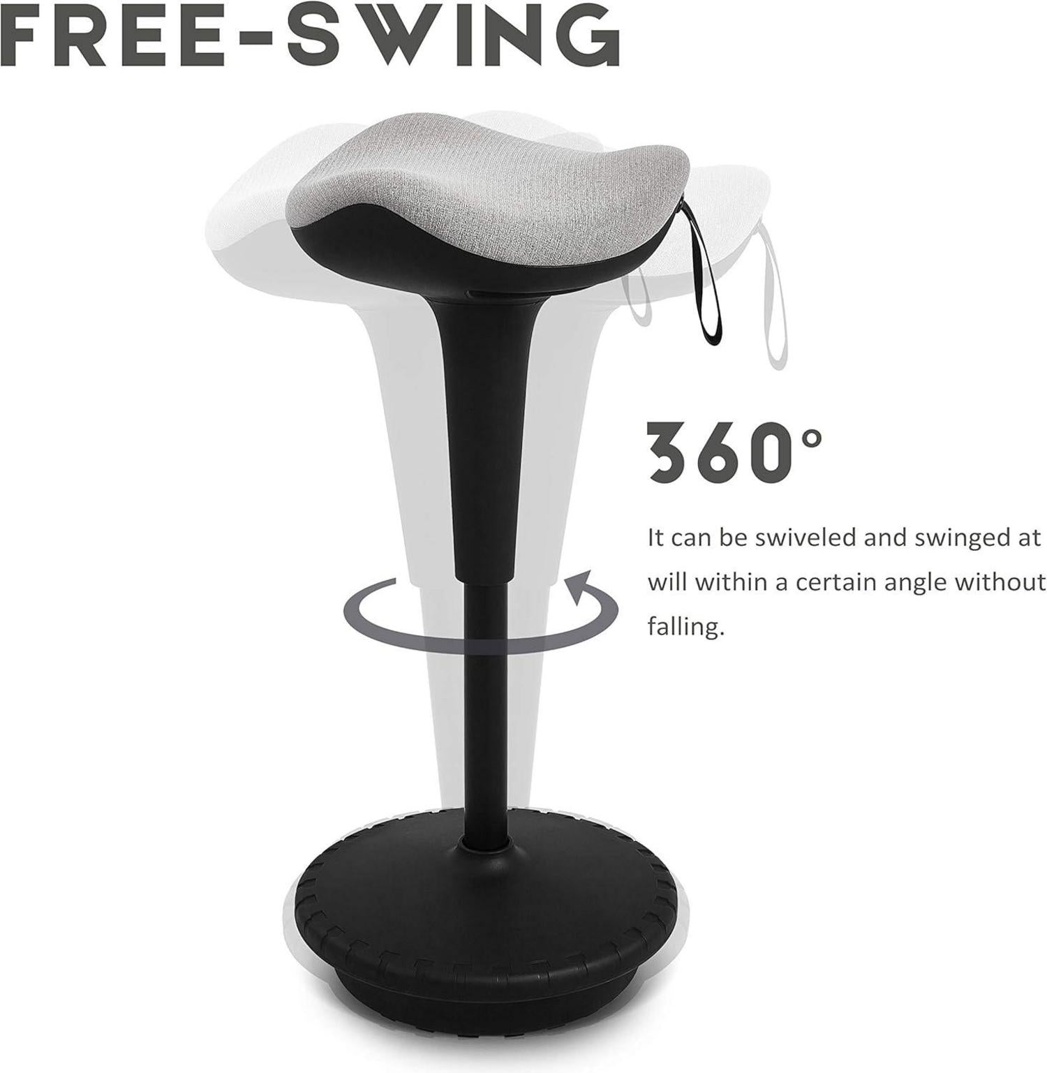 Ergonomischer Arbeitshocker Hochverstellbarer Stehhocker Sitz-Steh-Hocker Grau
