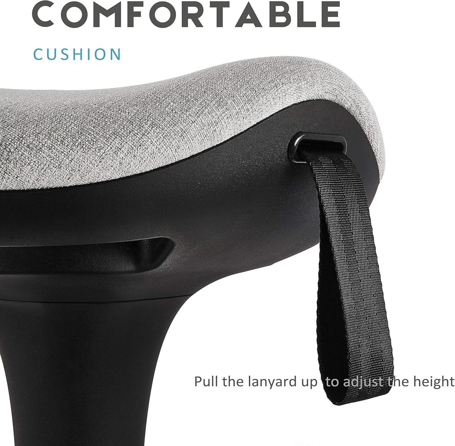 Ergonomischer Stehhocker Büro Hochverstellbar Atmungsaktiv Grau