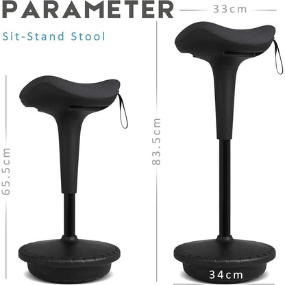 Ergonomischer Arbeitshocker Schwarz 360° Drehbar