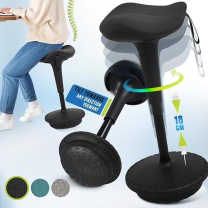 Ergonomischer Arbeitshocker Schwarz 360° Drehbar