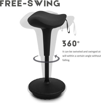 IWMH Ergonomischer Bürohocker Schwarz 360° Drehbar