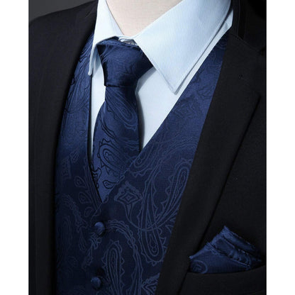 Enlision Herren Paisley Floral Jacquard Weste Krawatte