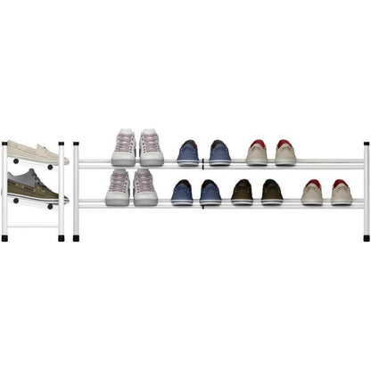 Ausziehbares Schuhregal für 12 Paar Schuhe, stapelbar und