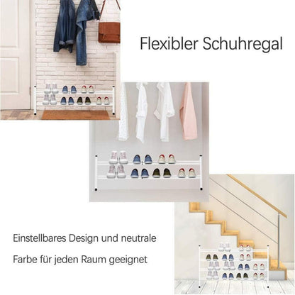Ausziehbares Schuhregal für 12 Paar Schuhe, stapelbar und