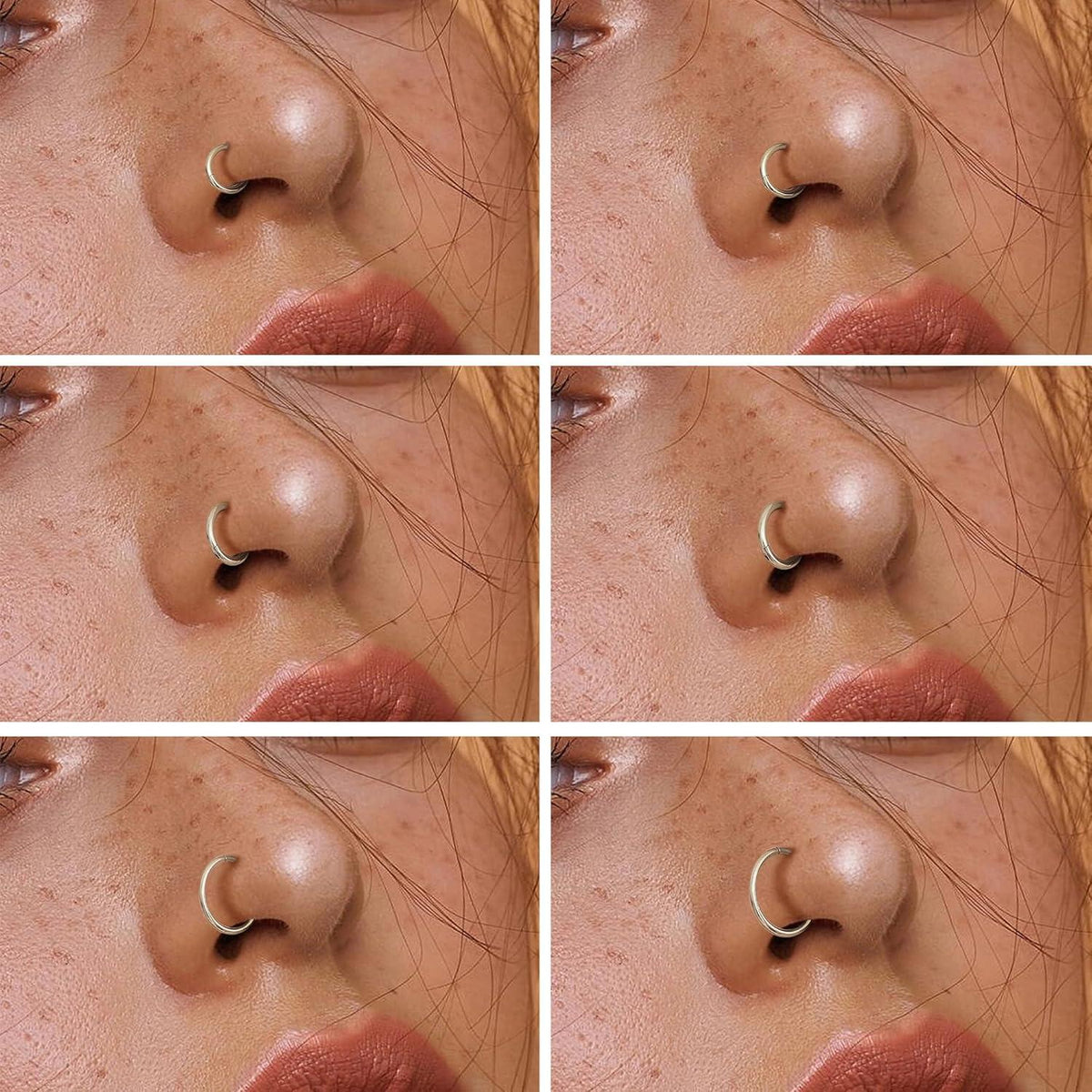 12x Edelstahl Piercing Nasen Ohr Lippe Hoop Septum Ringe 6-16MM