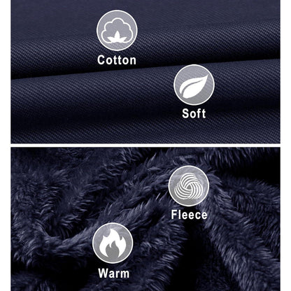 Herren Winterjacke gefüttert Fleece Parka Dunkelblau