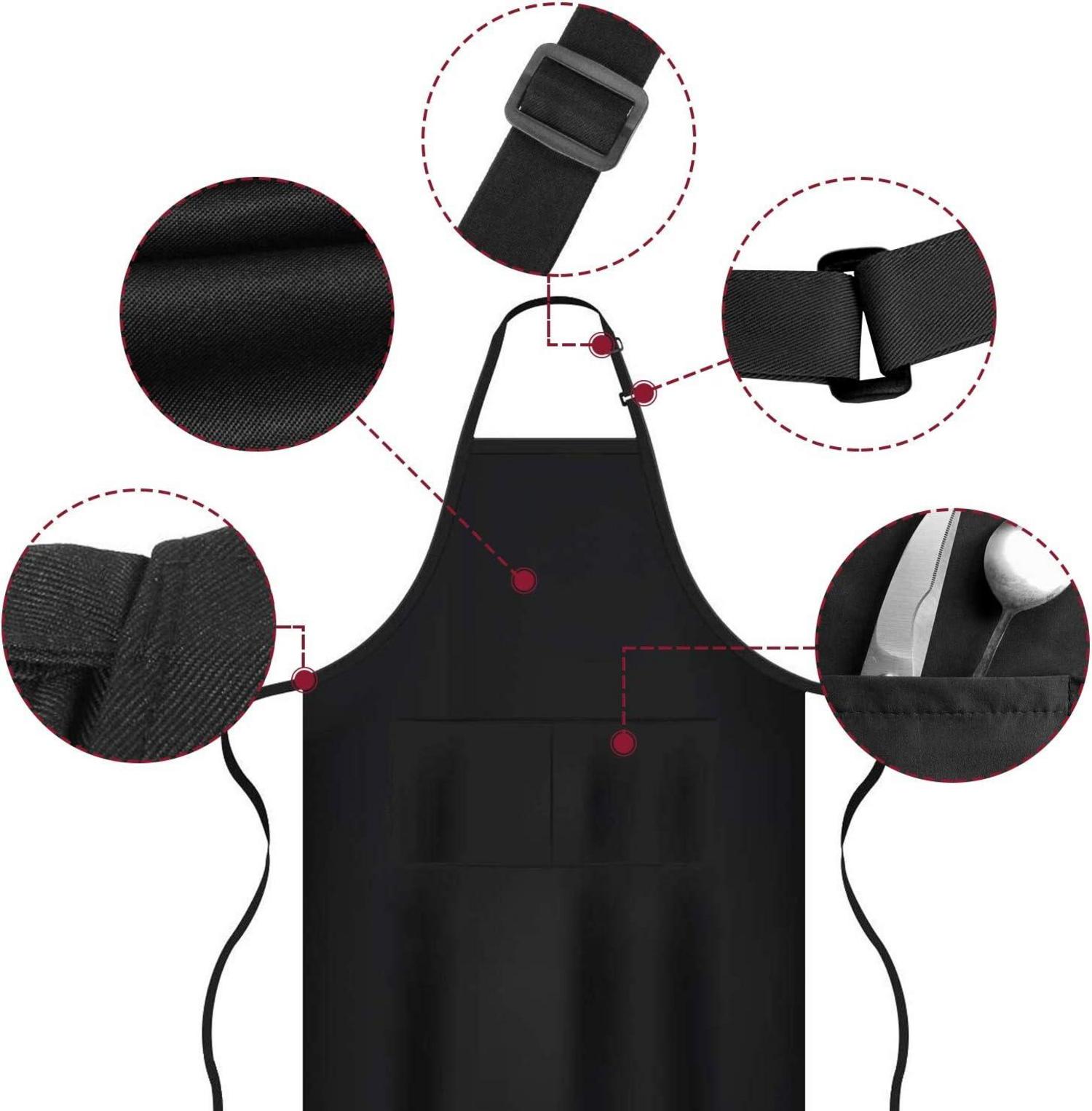 Schürze Wasserdicht mit 2 Taschen für Küche Grill