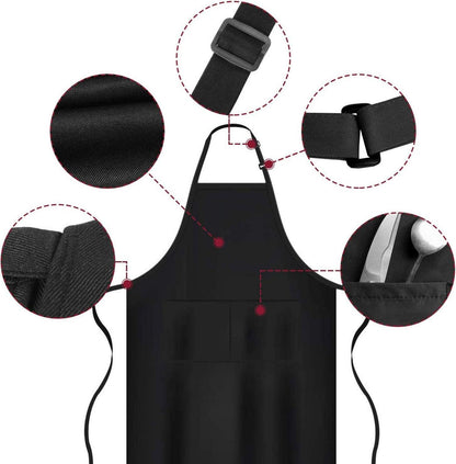 Schürze Wasserdicht mit 2 Taschen für Küche Grill