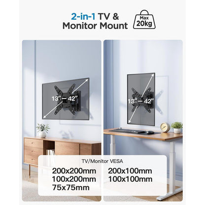 TV Wandhalterung Schwenkbar Neigbar 13-42 Zoll Flach Curved