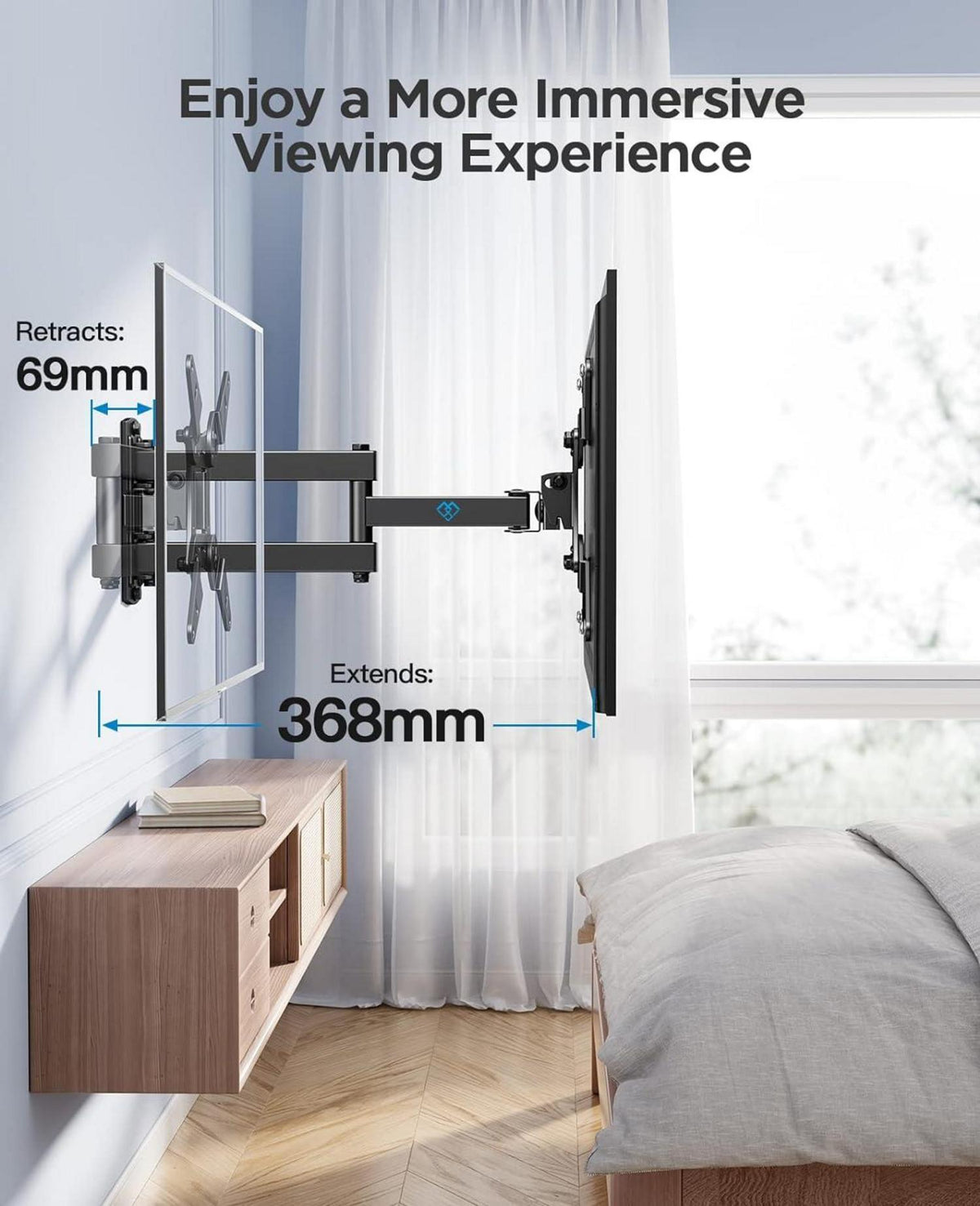 Schwenkbare TV Wandhalterung für 13-42 Zoll Fernseher bis 20kg - VESA 200x200mm