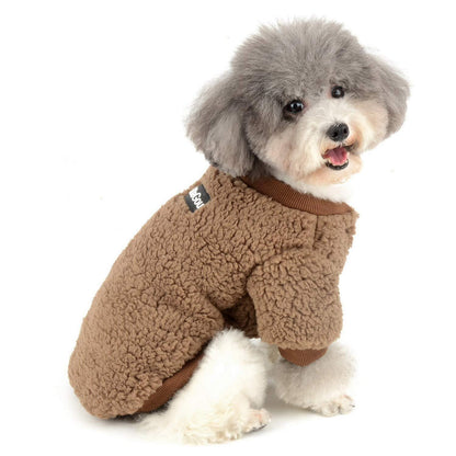 Wintermantel Fleece für kleine Hunde & Katzen - Braun M