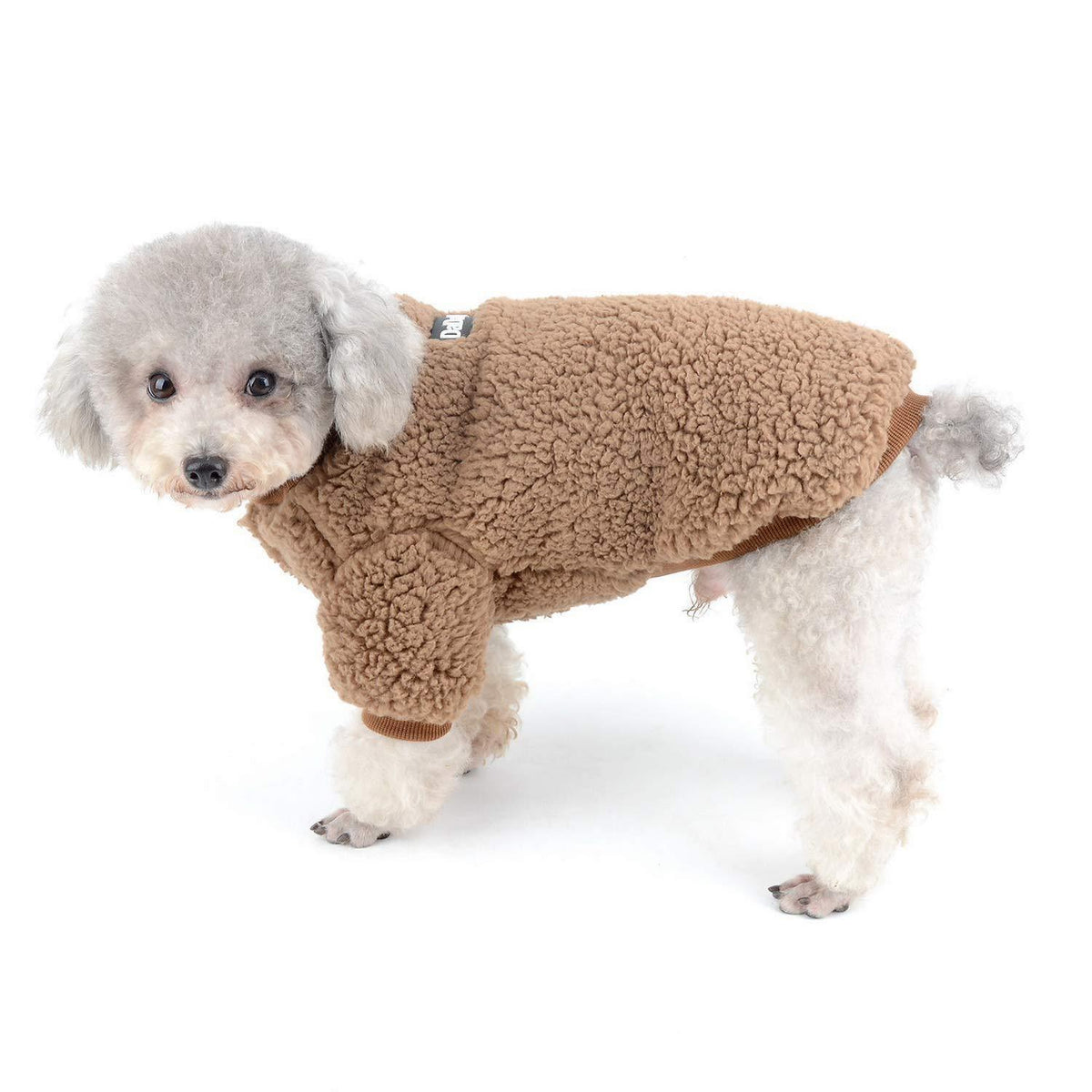 Wintermantel Fleece für kleine Hunde & Katzen - Braun M