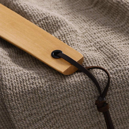 2er Pack Holz Schuhlöffel mit Seil für Mann Frau Kind in Lederoptik