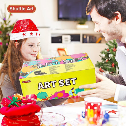 Shuttle Art 186-teiliges Malset Deluxe Malkoffer mit Acrylfarben und Zubehör
