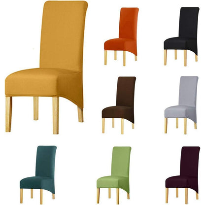 Stuhlhussen XL, hohe Rückseite, Senfgelb, Set 6