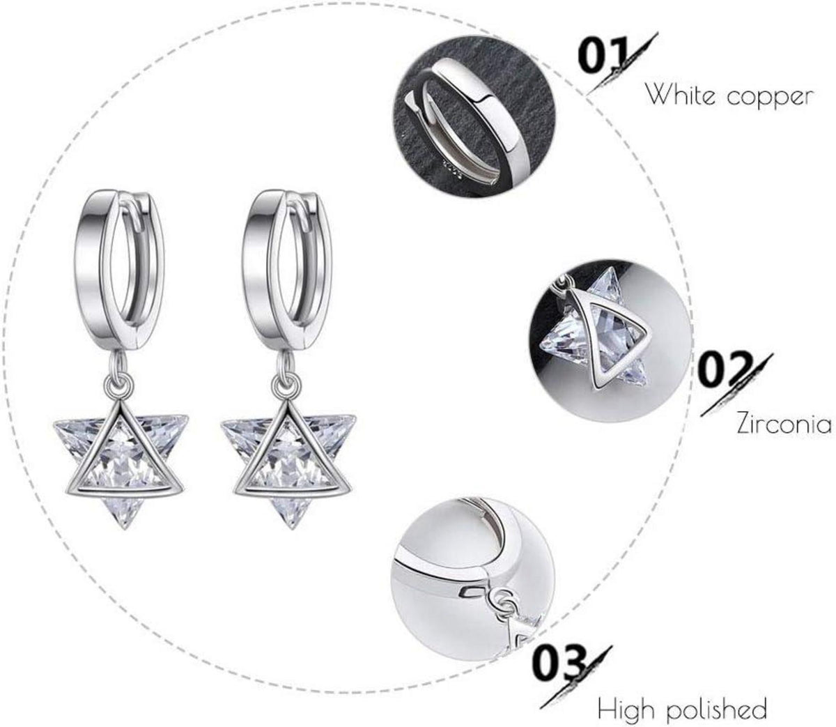 Silber Ohrringe 925 Hängend Zirkonia Damen Schmuck Geschenke Frauen