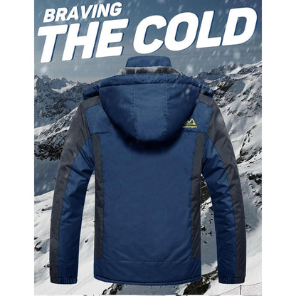 Herren Fleecejacke Winter Warm Gefüttert Skijacke Blau XL