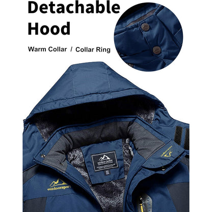 Herren Fleecejacke Winter Warm Gefüttert Skijacke Blau XL