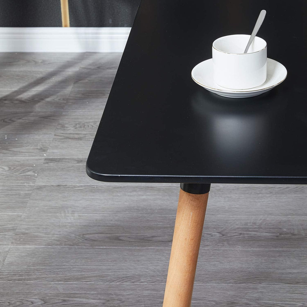 Esstisch rechteckig Schwarz 110x70 cm – MDF Buchenholz