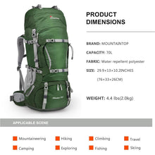 70L Trekkingrucksack Innenrahmen für Herren Damen, Camping