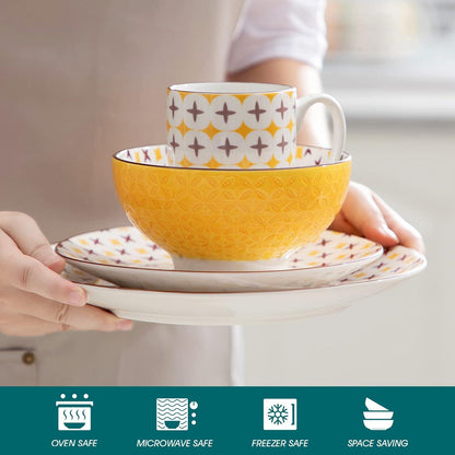 Vancasso Tafelservice Porzellan Tulip 16tlg. Serie Mandala Elegantes Geschirrset