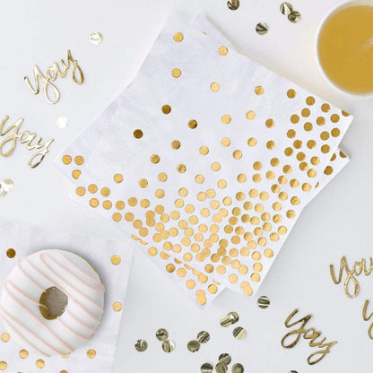50Stk Goldene Happy Birthday Servietten 33x33cm 3-lagig