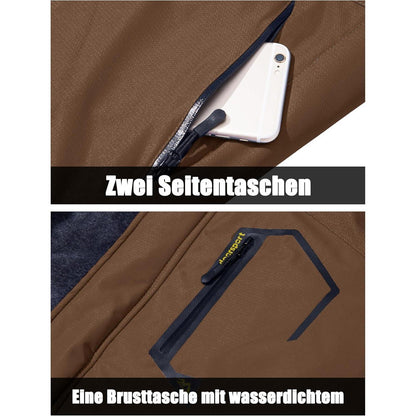 Herren Winter Skijacke Fleece Softshelljacke Kapuze 3XL